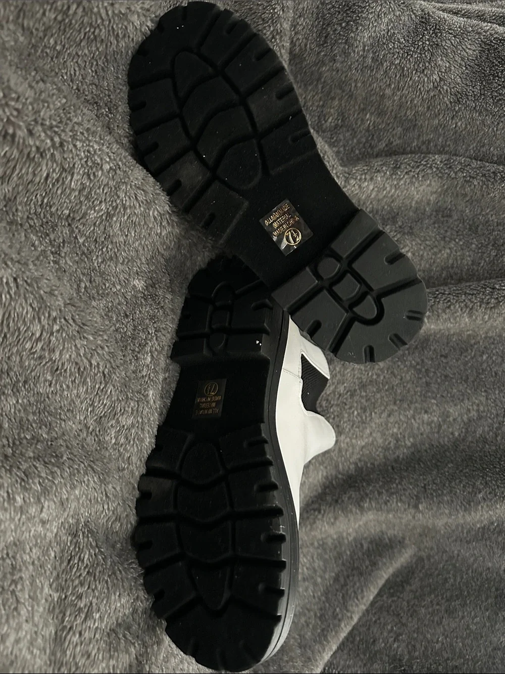 Soda White Chelsea Boots with Black Elastic Panels